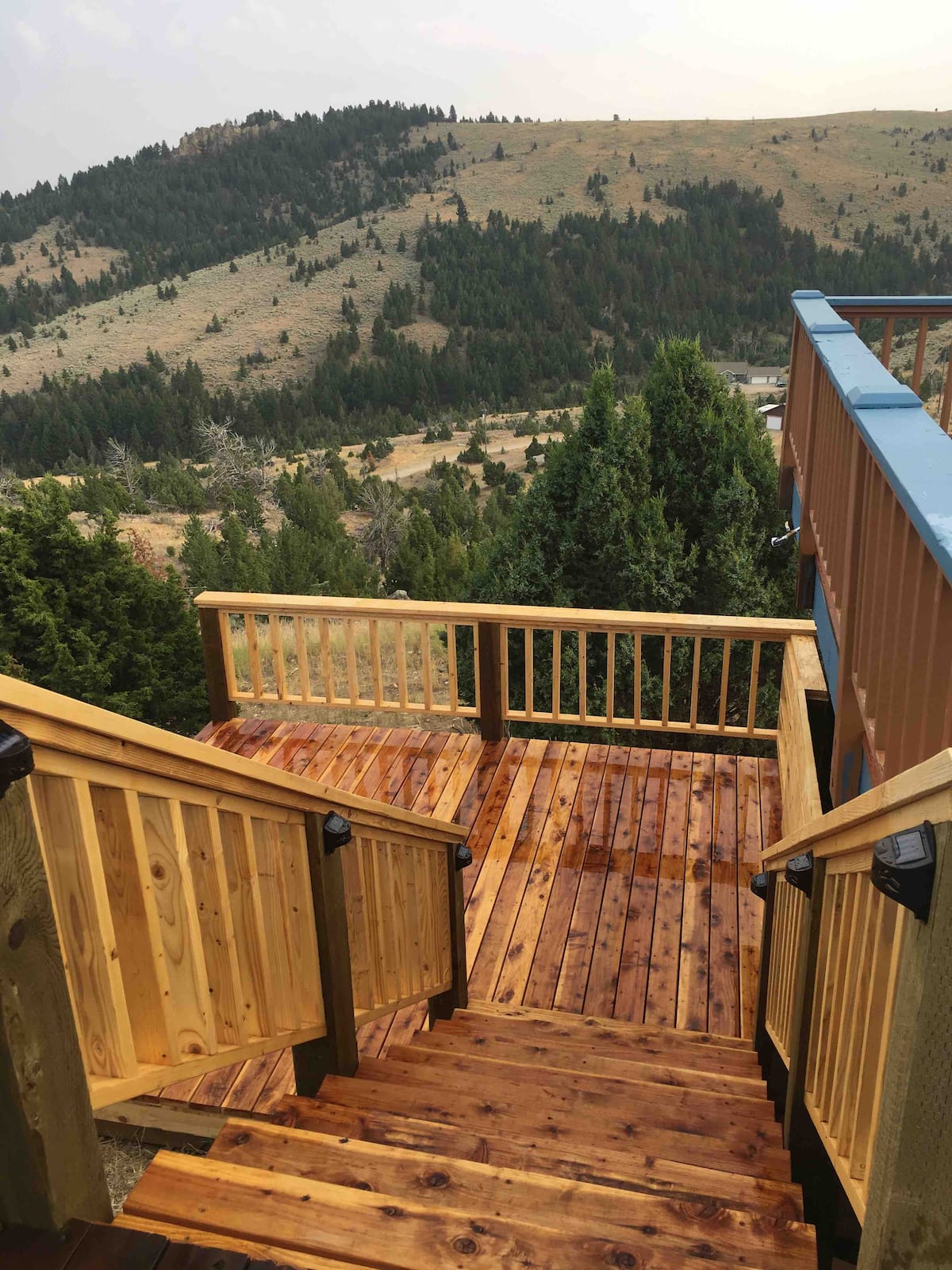 Upper wrap-around deck with Madison Valley view
