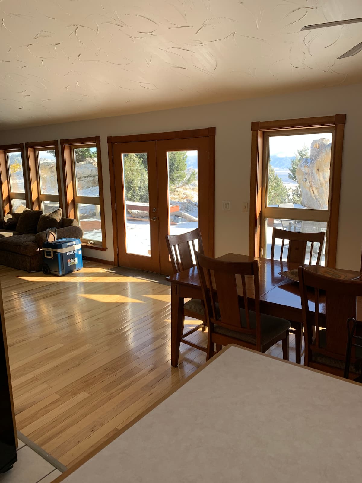 Dining area opening to the deck