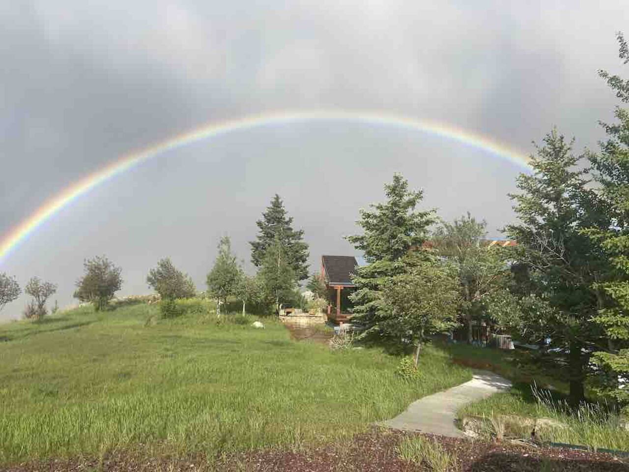 Double rainbow over the property