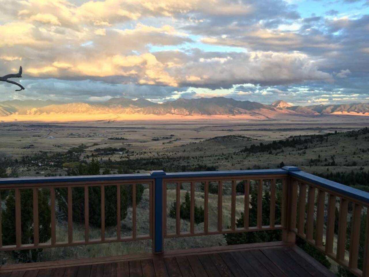 Panoramic sunset from deck